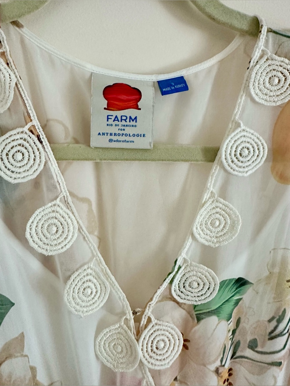 FARM RIO Anthropologie Eloisa Floral Sheer Maxi Dress NWOT Size: S - Picture 5 of 6